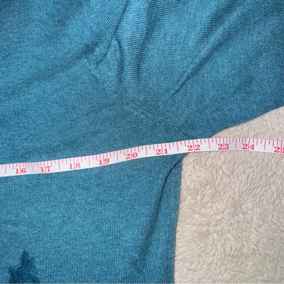 J. Jill Blue Cardigan Sweater with Artistic Design - Picture 5 of 10